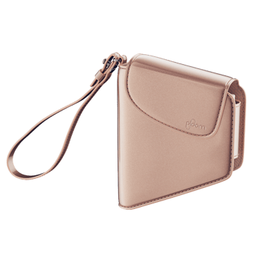Front view of a closed Duo Carry Case Rose Gold.