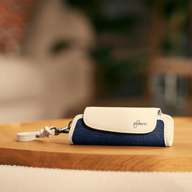 Ploom Aura Denim Leather Fusion Solo and Duo Carry Case accessories with Ploom AURA device