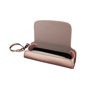Πλευρική όψη θήκης μεταφοράς Rose Gold με συσκευή Ploom AURA